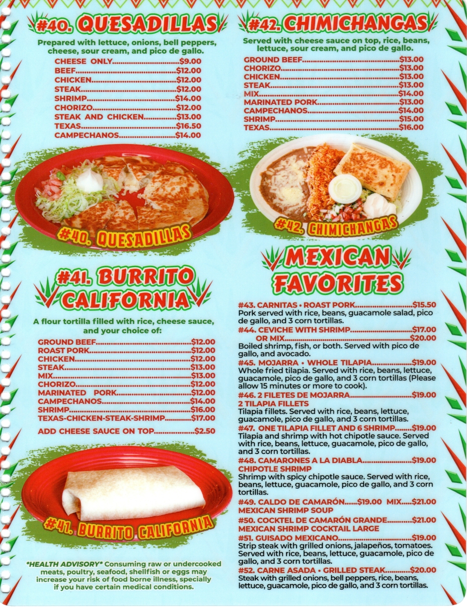 El Agave Grill Menu